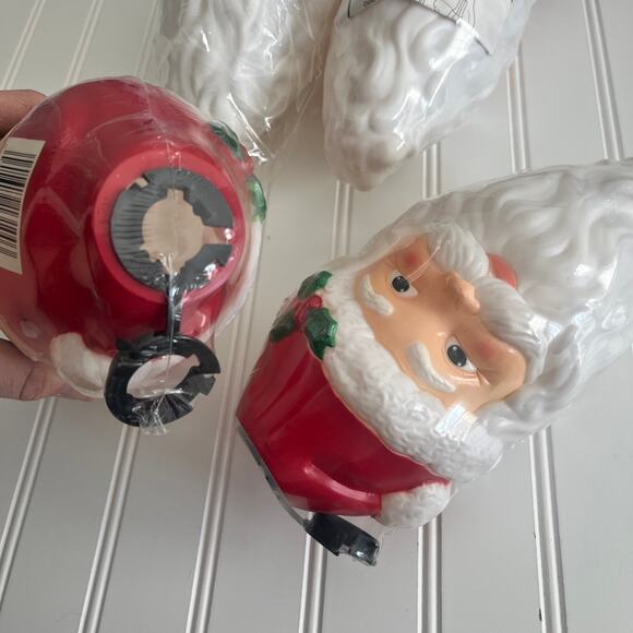 Lot of Vintage Christmas Blow Mold Santa Claus Light Topper Empire Sealed 90's - Picture 4 of 8